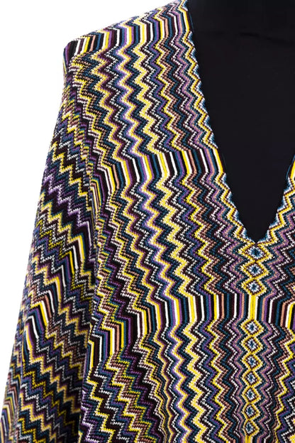 Luxurious Missoni Multicolor Wool Women Poncho made of 50% wool and 50% acrylic blend