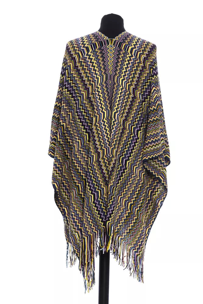 Vibrant Missoni Multicolor Wool Women Poncho, perfect for making a bold fashion statement