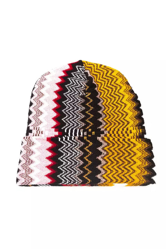 Vibrant Missoni Multicolor Wool Women Hat with Geometric Pattern