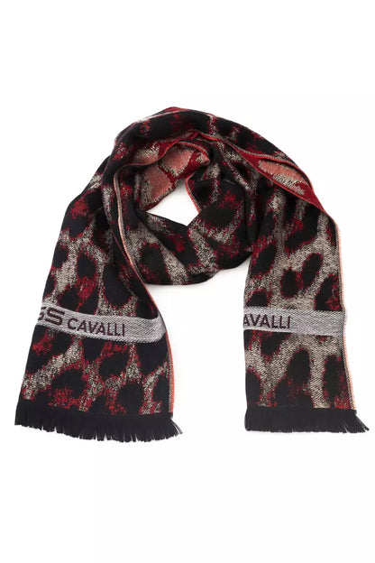 Elegant and bold men's scarf in burgundy with iconic animalier pattern