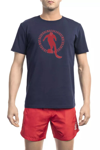 Unleash your trendy side with this bold ‘Bikkembergs’ army-colored T-shirt displaying captivating front print and premium materials