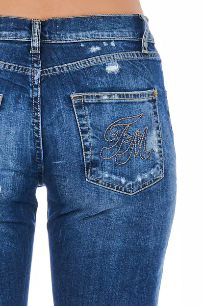 Chic and Comfortable Blue Cotton and Elastane Frankie Morello Jeans