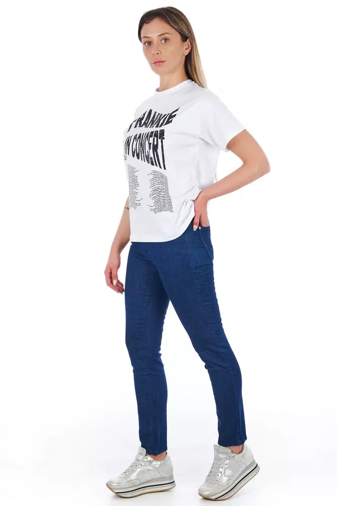 Frankie Morello Blue Cotton Women's Skinny Jean with Italian class and comfort