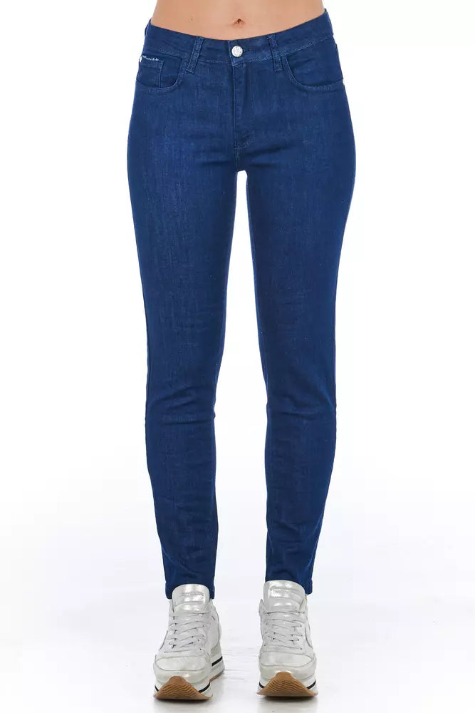 Frankie Morello Skinny Jean in blue, showcasing its flawless snug fit