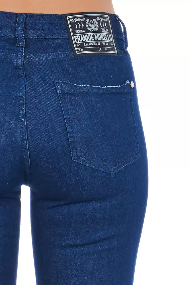 Frankie Morello Blue Cotton Women's Skinny Jean made in Italy