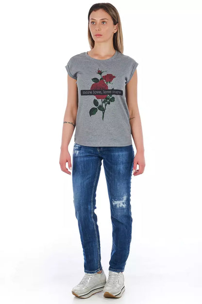 Frankie Morello Blue Cotton Women Jeans with Practical Multi-Pockets