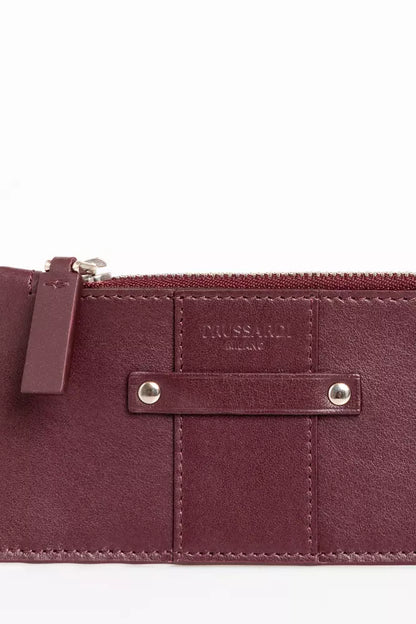 Trussardi brown leather men wallet with multiple card slots and cash compartment