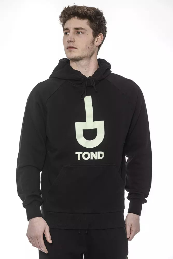Tond Black Cotton Men's Hooded Sweater