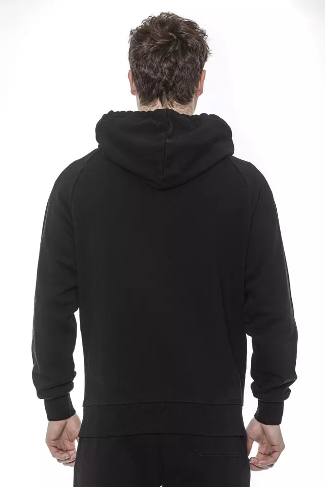 Tond Black Cotton Men's Hooded Sweater