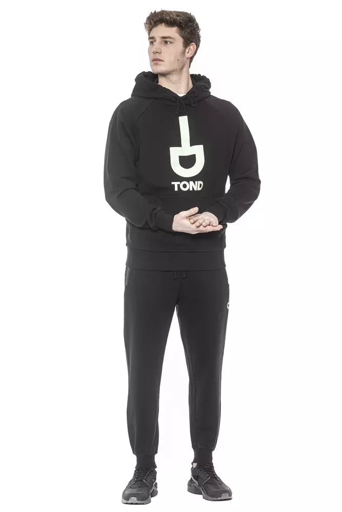 Statement sweater for trendsetters with photoluminescent print and cozy hood