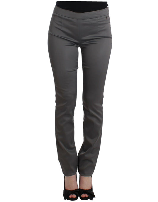 John Galliano Chic Gray Slim-Fit Designer Pants - Elegant and stylish fashion for men