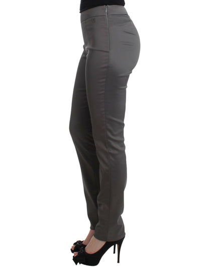 John Galliano chic gray slim-fit designer pants with stylish details