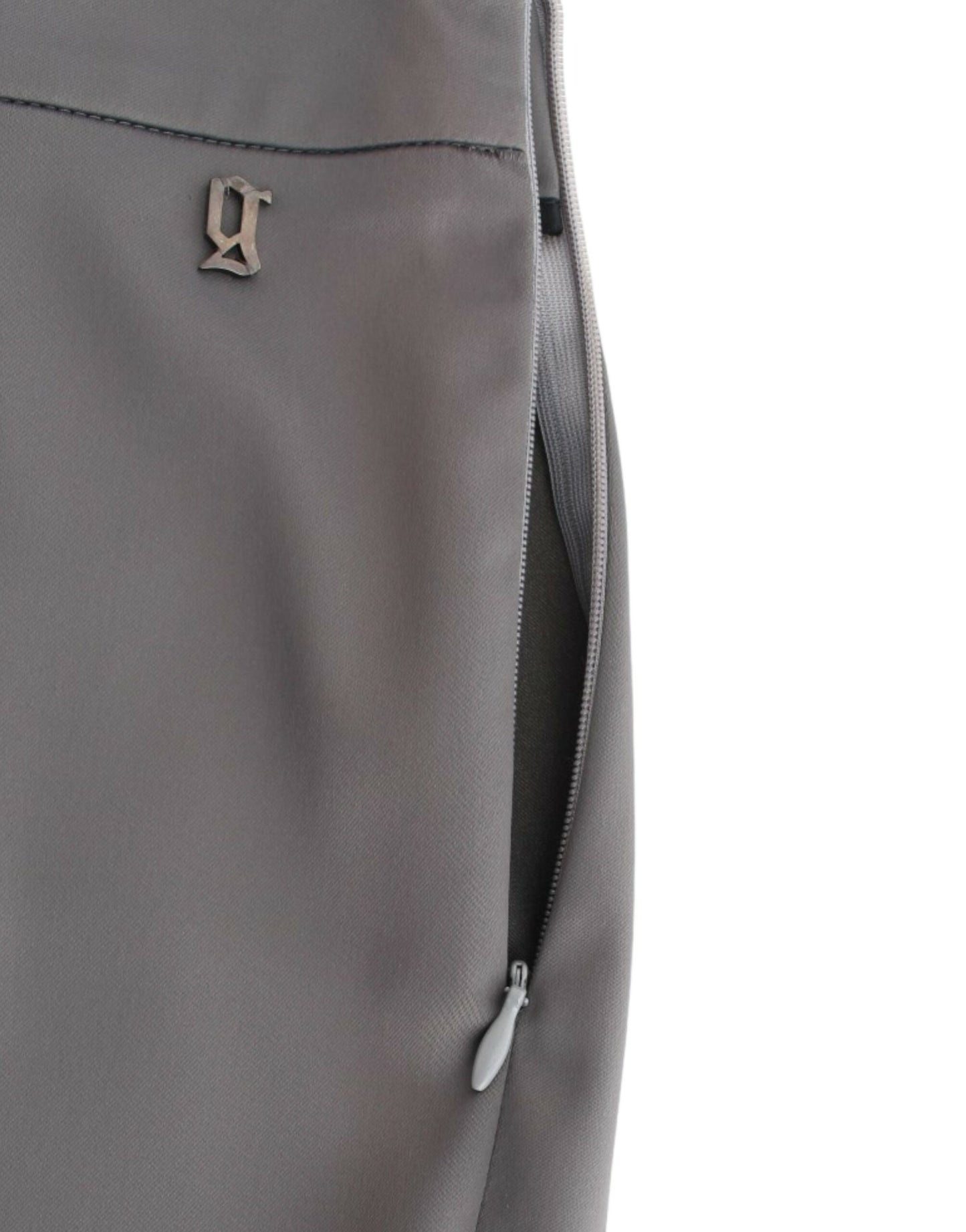 John Galliano Chic Gray Slim-Fit Designer Pants, High-Quality Fashion Apparel