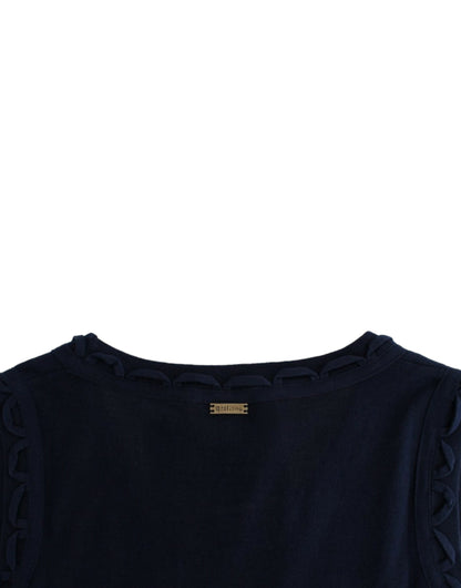  Authentic John Galliano Knee-Length Blue Cotton Dress, made in Italy
