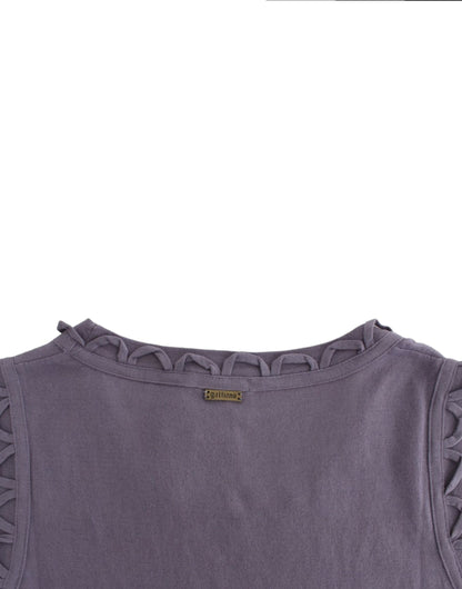 John Galliano Elegant Purple Knee-Length Dress with Original Tags, Made in Italy