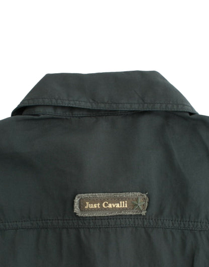 Cavalli Gray Button Down Shirt, the epitome of comfort and style