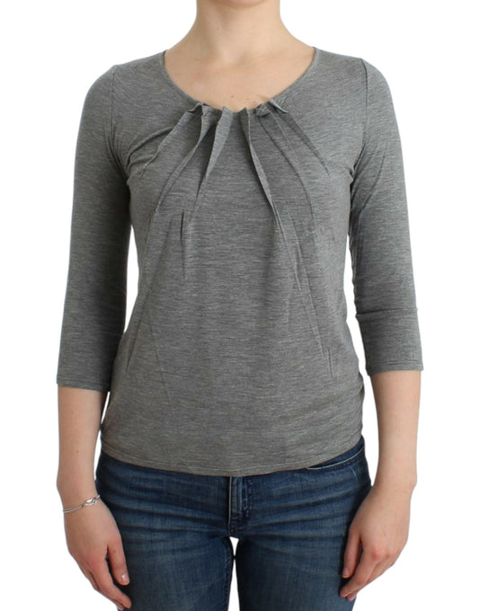 Cavalli Elegant Gray Cashmere-Blend Jumper perfect for cozy and stylish winter looks