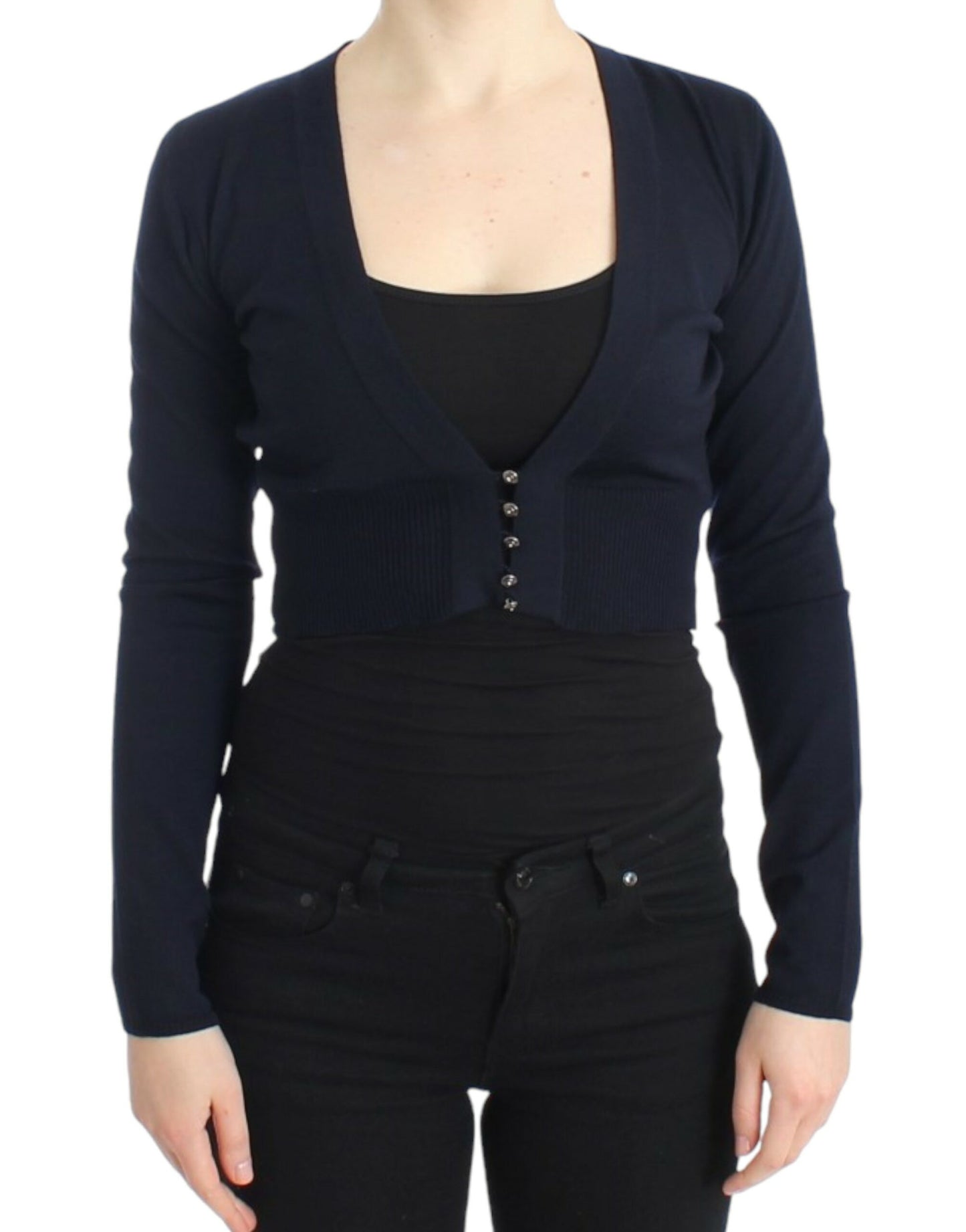Indulge in the luxury of a Cavalli crafted cropped cardigan