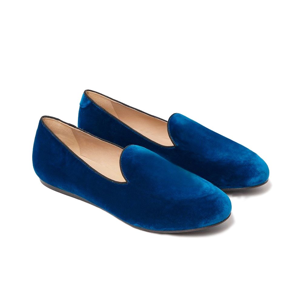 Charles Philip Blue Velvet Unisex Loafer