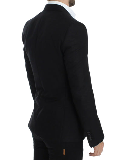Close-up of the elegant logo details on the Dolce & Gabbana Sicilia Blazer