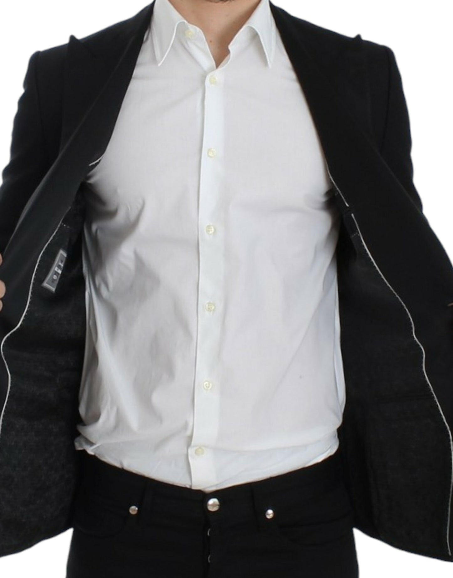 Black blazer designed for distinguished occasions, exemplifying tradition and modernity