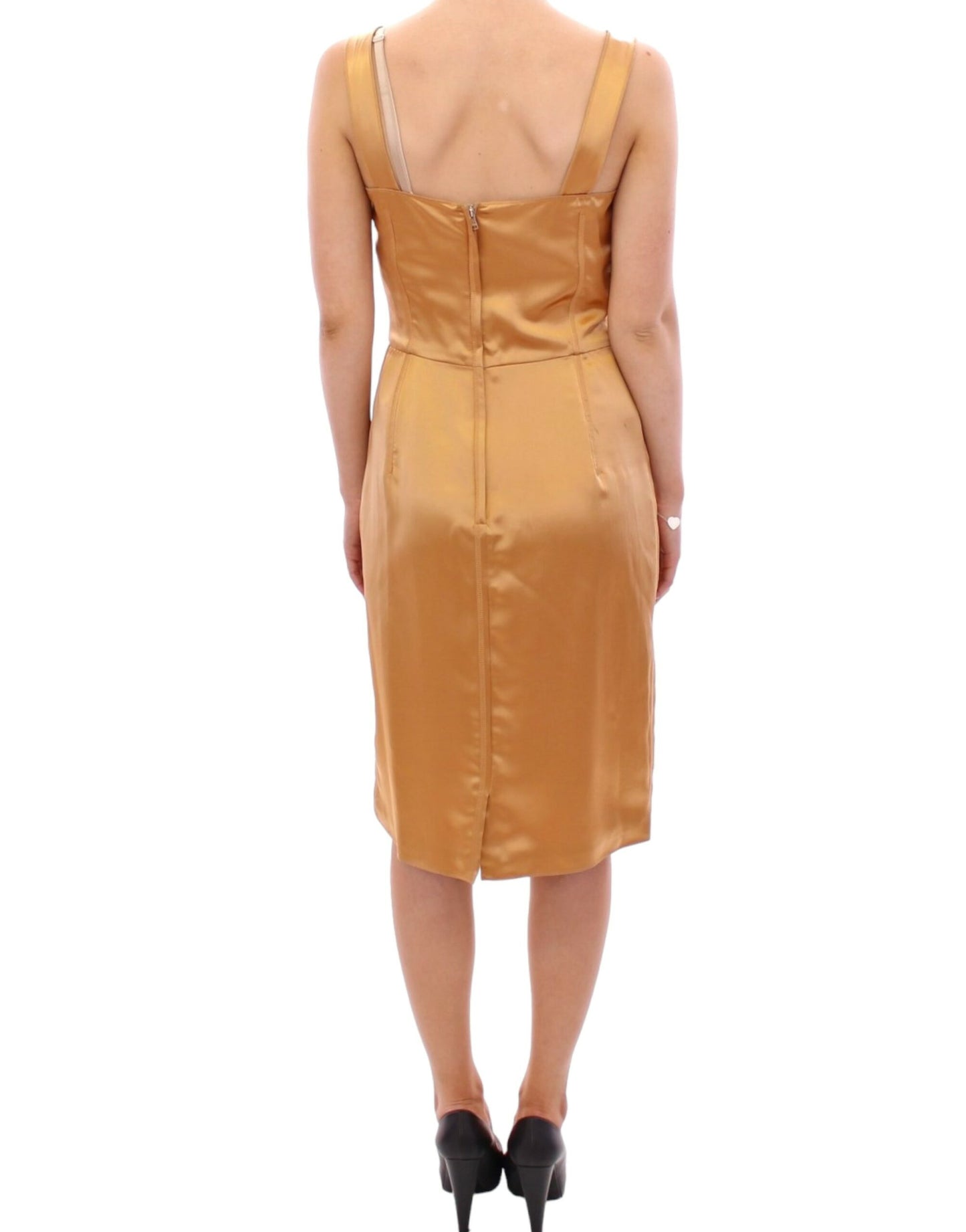 Exquisite Dolce & Gabbana Bronze Silk Dress from MainLine collection