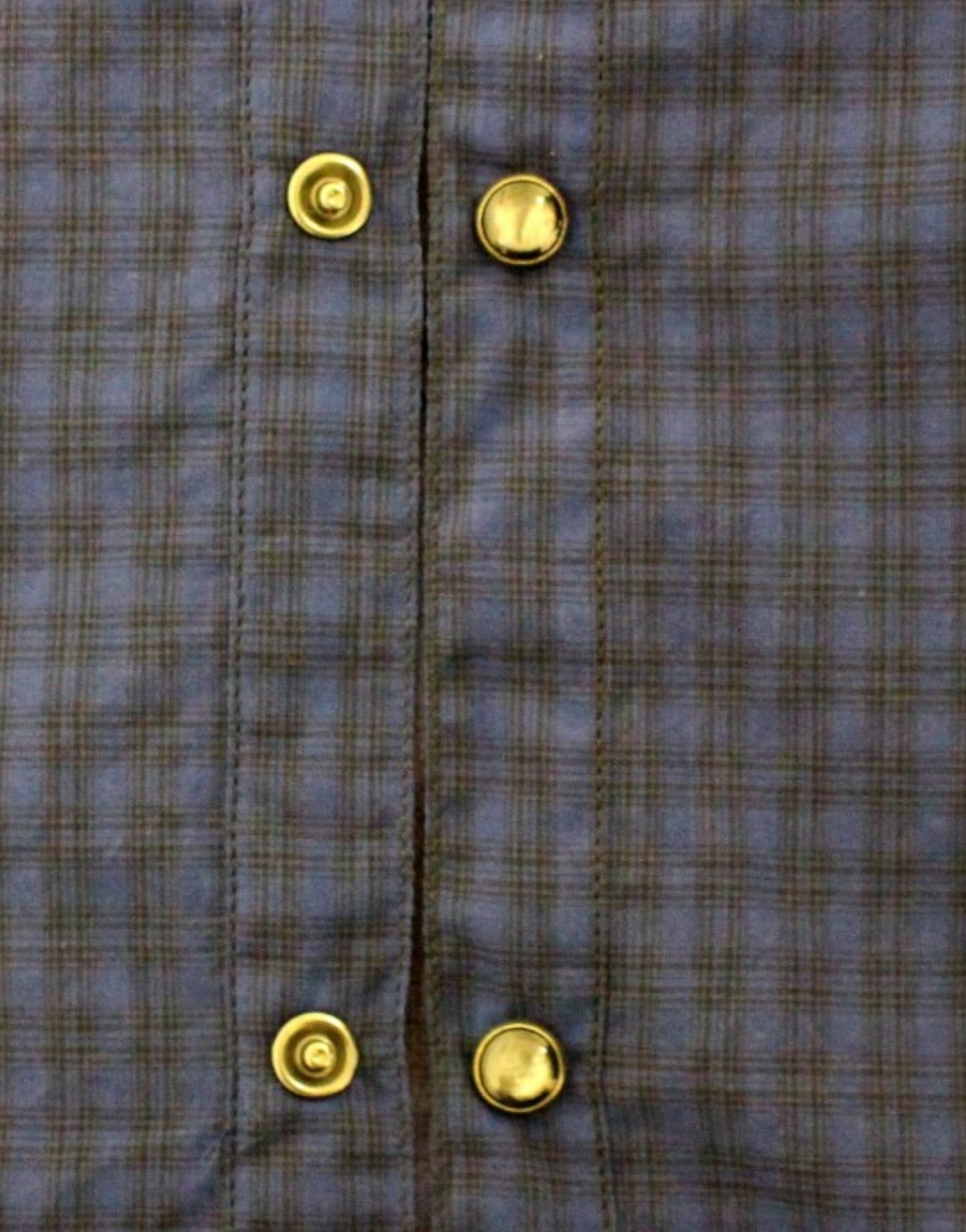 Blue checkered cotton casual shirt made in Italy with original tags and store bag included for authenticity