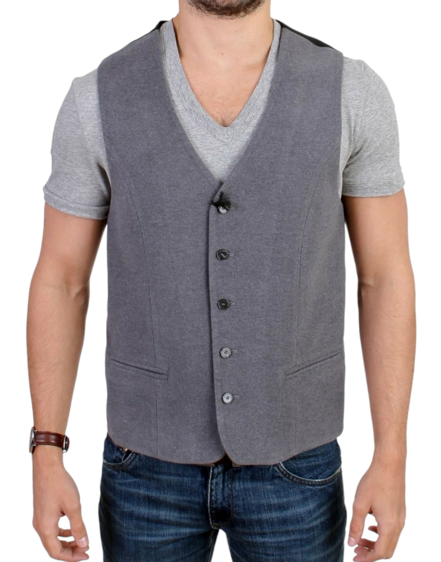 Italian Costume National C’N’C casual vest in chic gray color