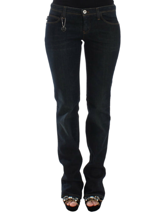 Costume National Chic Blue Slim Fit Denim Delight - Stylish and versatile denim jeans for a sleek, slim fit look