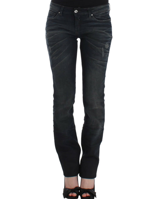 Costume National Chic Superskinny Blue Denim Jeans front view 