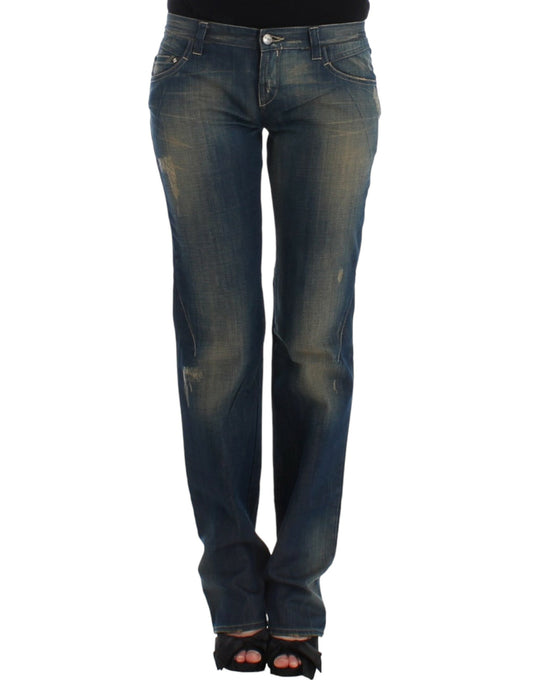 Discover the perfect blend of style and comfort with these striking blue straight-leg jeans from Costume National