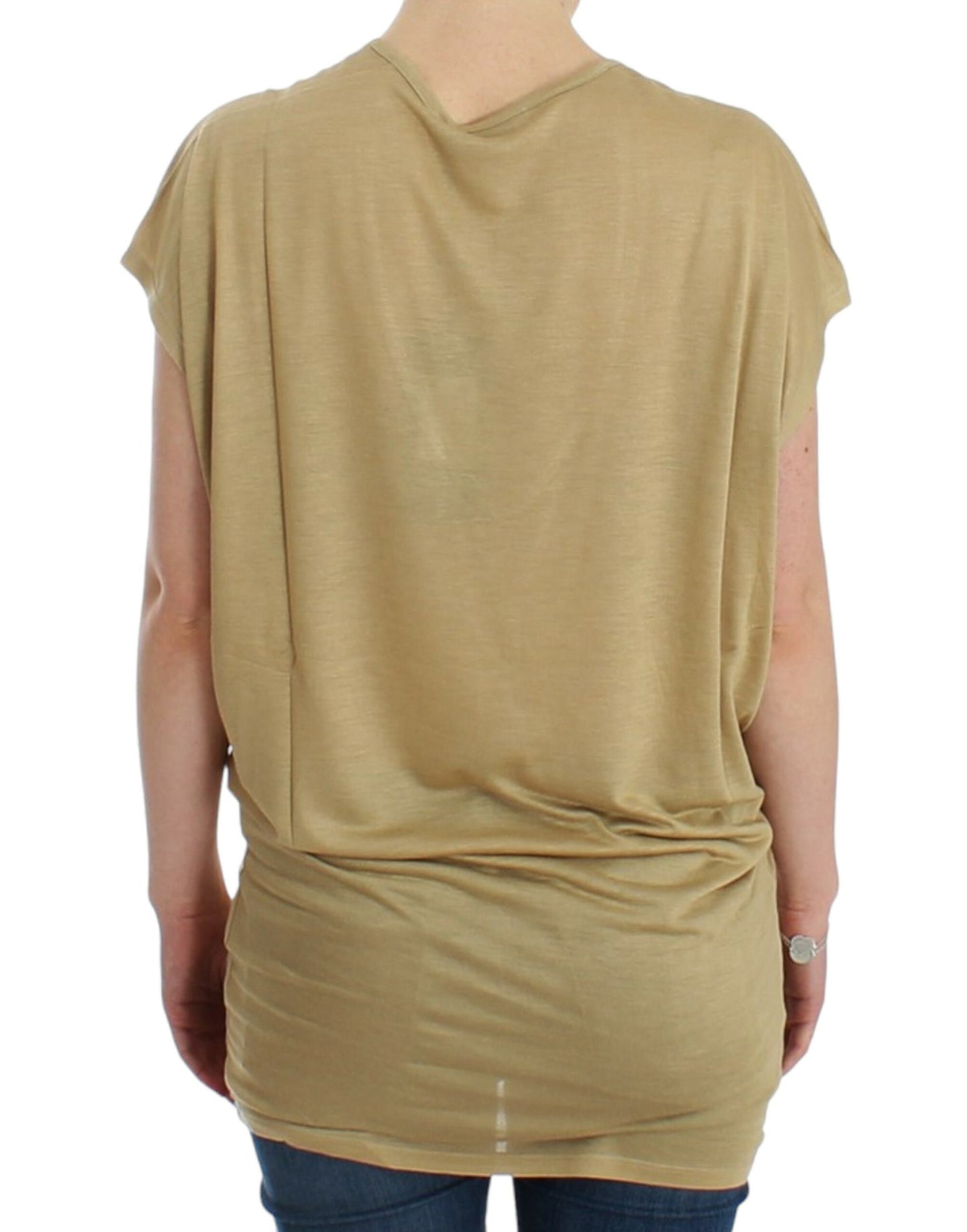 Comfortable and high-fashion V-neck tunic top crafted in Italy