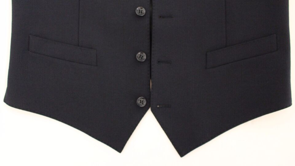 Dolce & Gabbana Elegant Blue Wool Dress Vest in vibrant blue color crafted in Italy