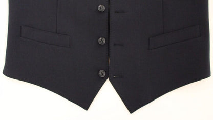 Dolce & Gabbana Elegant Blue Wool Dress Vest in vibrant blue color crafted in Italy