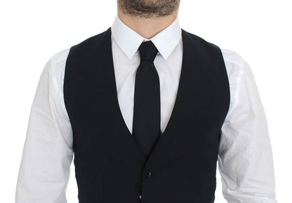 Dolce & Gabbana Elegant Blue Wool Dress Vest made with 100% wool from the MainLine collection