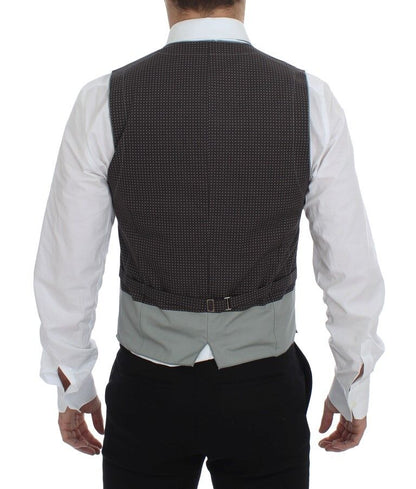 Adjustable back strap for a perfect and comfortable fit on Dolce & Gabbana Elegant Gray Cotton Dress Vest
