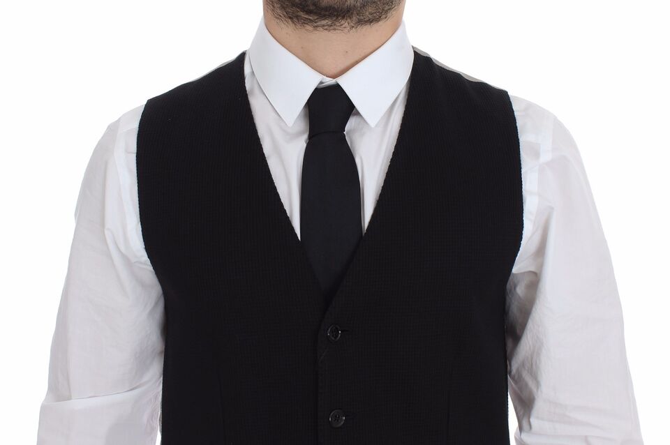 Luxurious 100% silk single-breasted dress vest by Dolce & Gabbana