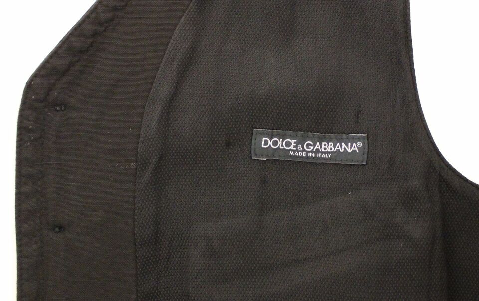 Stunning and upscale Dolce & Gabbana Elegant Black Cotton Blend Dress Vest for high-fashion events