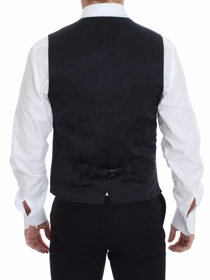 Dolce & Gabbana Elegant Blue Cotton Stretch Dress Vest made with 96% Cotton and 4% Elastane