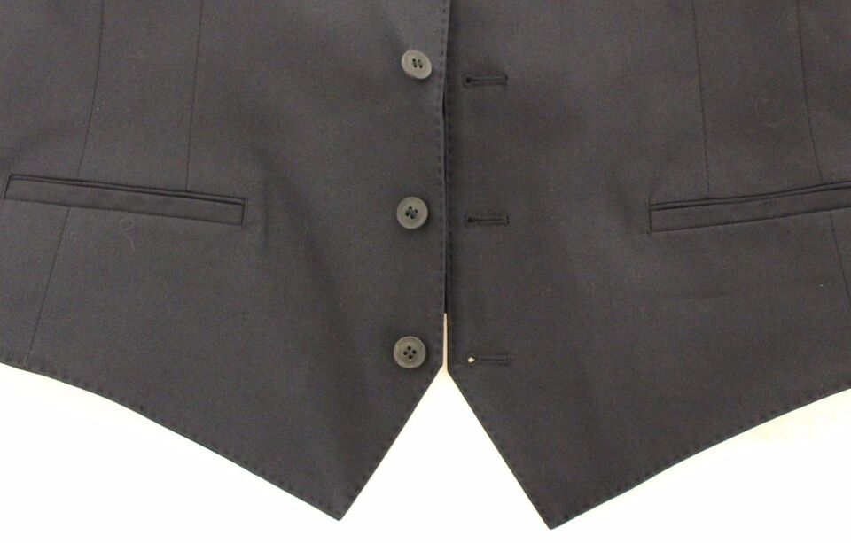 Dolce & Gabbana Elegant Blue Cotton Stretch Dress Vest made in Italy for the discerning gentleman