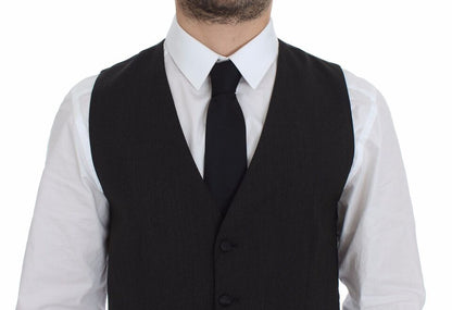  single-breasted dress vest with full front button closure 