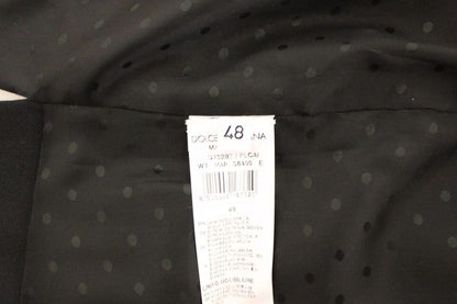 Sophisticated Italian-Made Black Dress Vest with Wool, Silk, and Elastane Blend