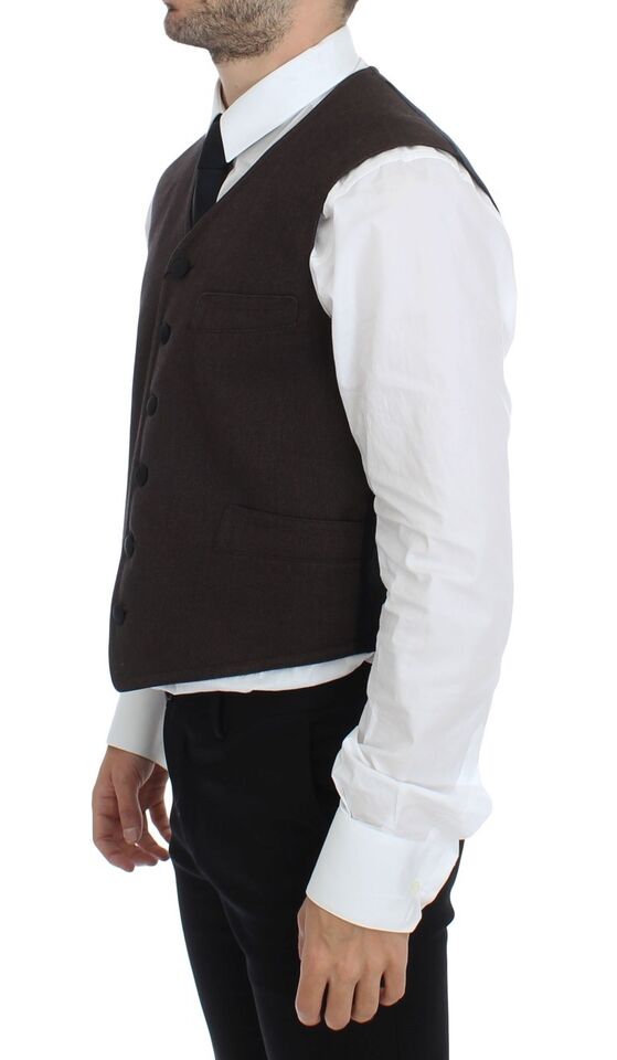 Brown Dolce & Gabbana dress vest, a touch of Italian luxury and style