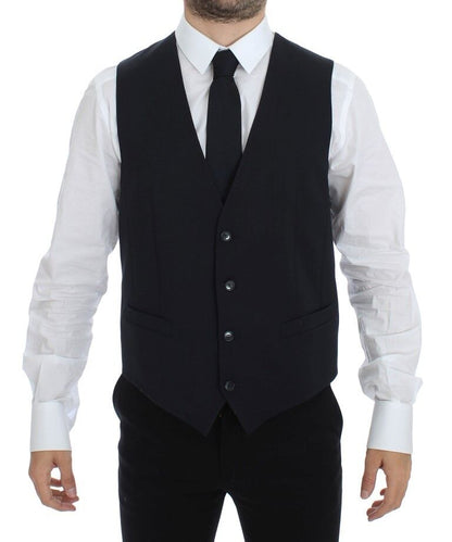 Dolce & Gabbana Elegant Blue Cotton Stretch Dress Vest for Women