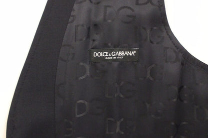 Dolce & Gabbana Elegant Gray Striped Wool-Silk Dress Vest country of origin: Italy