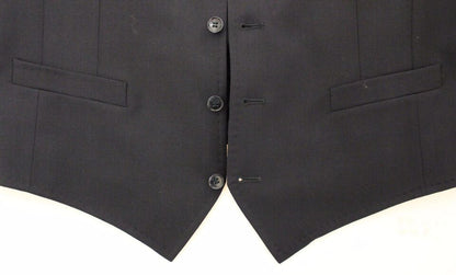 Dolce & Gabbana Elegant Gray Striped Wool-Silk Dress Vest perfect blend of sophistication and style