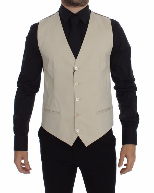 Exquisite beige dress vest from Dolce & Gabbana, Italian craftsmanship