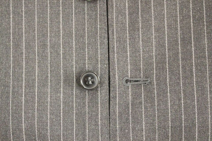  Italian-made gray wool vest with adjustable back waist strap 
