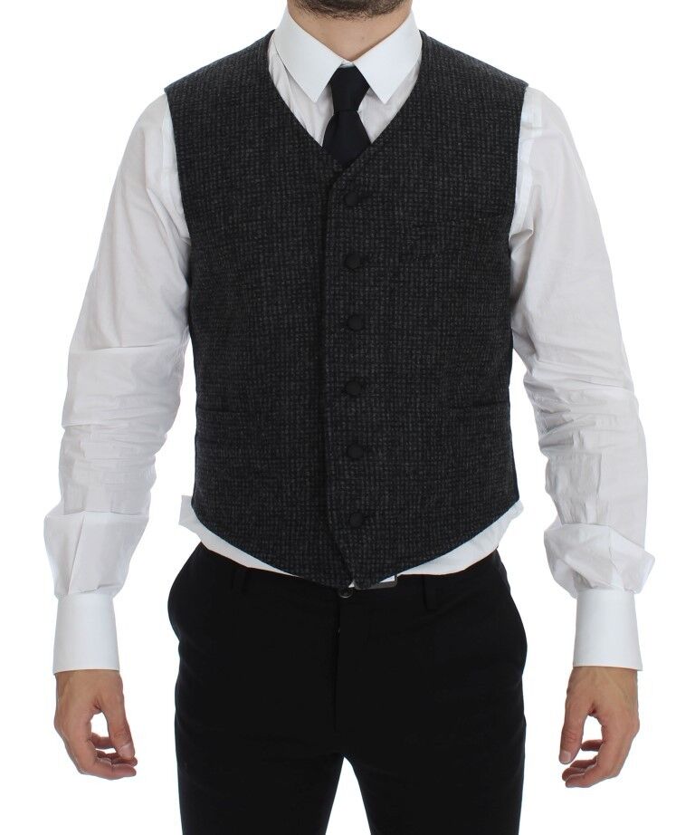 Dolce & Gabbana Elegant Gray Wool Blend Dress Vest with Italian craftsmanship and brand new tags