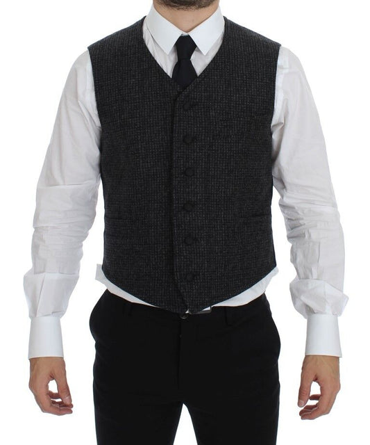 Dolce & Gabbana Elegant Gray Wool Blend Dress Vest with Italian craftsmanship and brand new tags